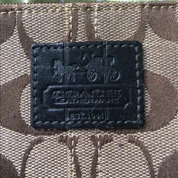 Brown COACH Zip Wristlet - Picture 2 of 4
